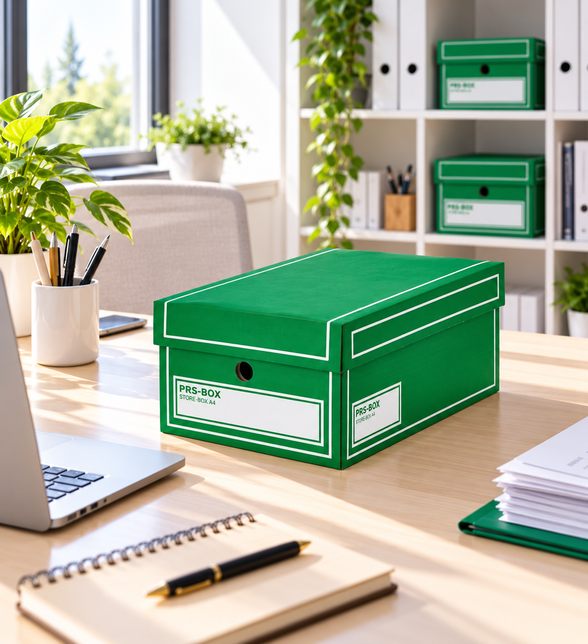 PRS Store Boxes A4, Green, Pack of 10