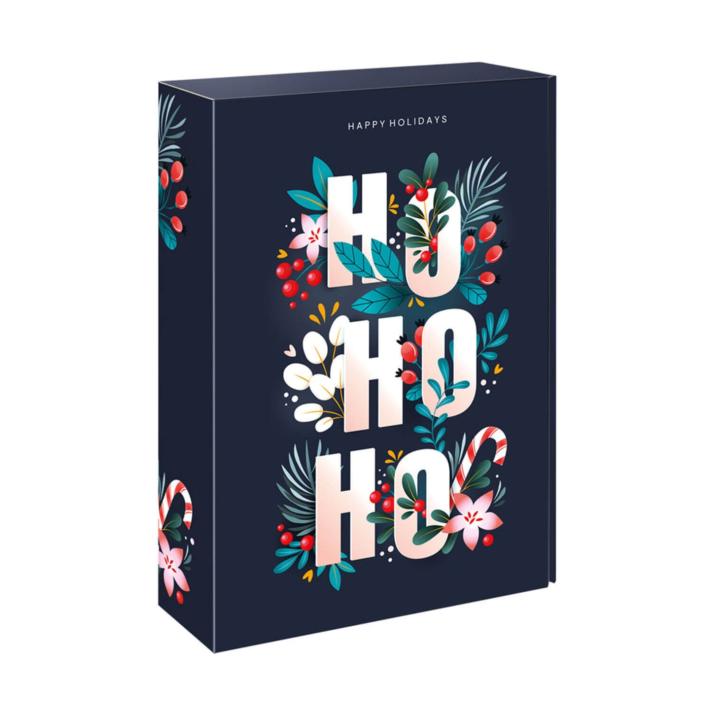 Coffret à bouteilles PRS-EP « Ho Ho Ho » bleu foncé, pour 2 ou 3 bouteilles