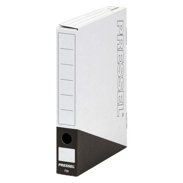 Pressel Ablagebox F50, Schwarz/weiß, 50mm, 30 Stück – PRS-Box