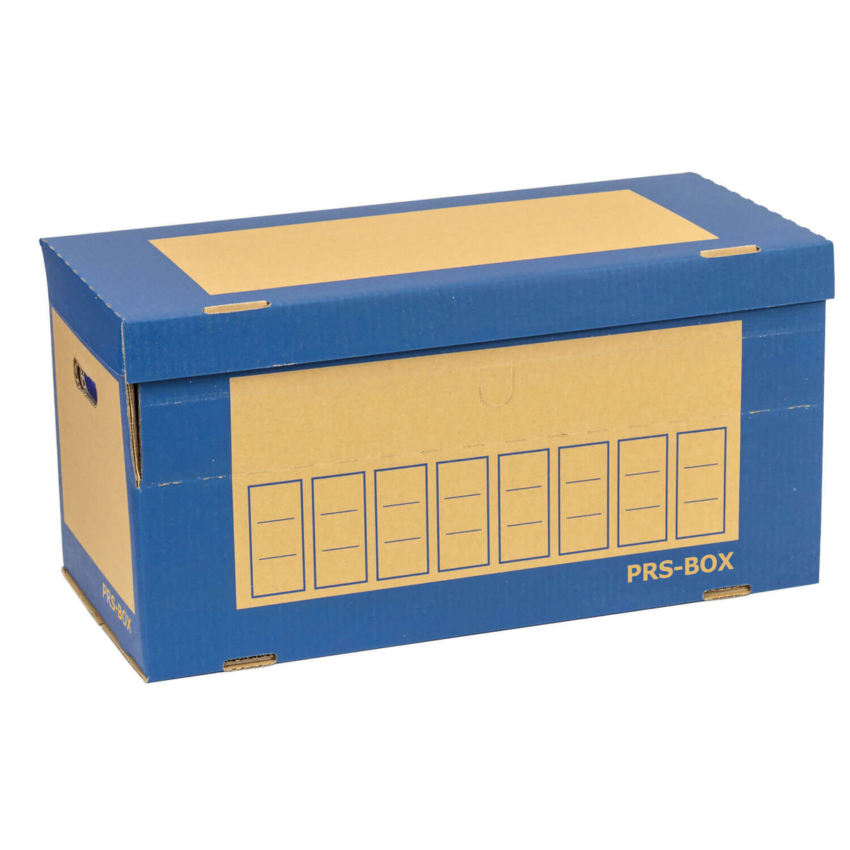 PRS Ordner Archiv-Box für 8 Ordner, Natur/Blau, 10 Stück – PRS-Box