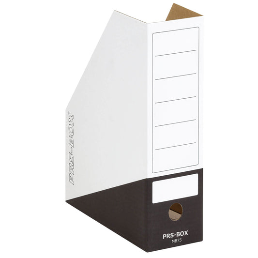 PRS Magazine-Box MB75 für A4, Weiß/Schwarz, 75 mm, 20 Stück