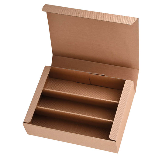 Insert de bouteille PRS-EP pour boîte à bouteilles à charnière dans le design « OpenWave » pour 3 bouteilles, 4 couleurs, 25 pièces/paquet.