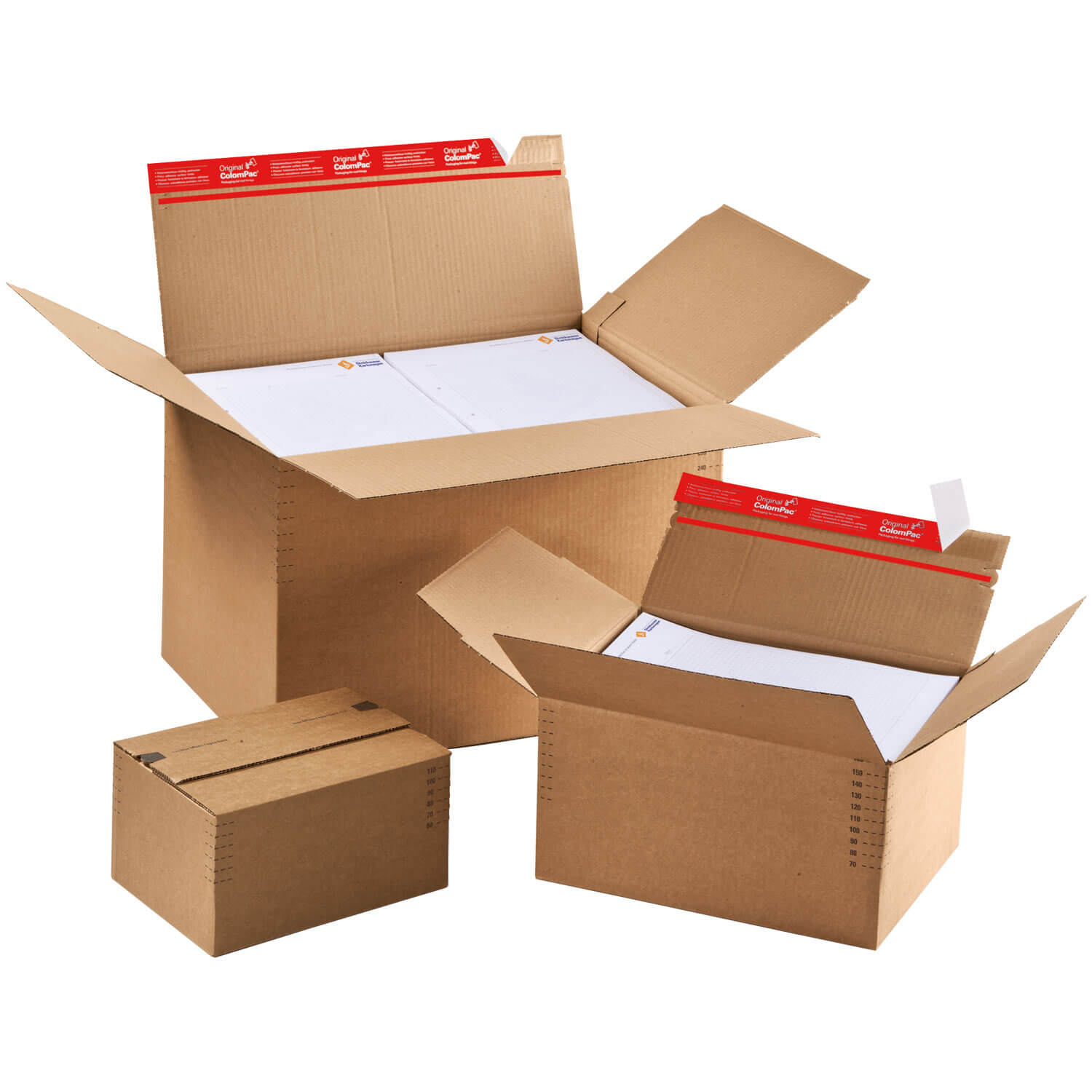 ColomPac height-adjustable quick-release box with self-adhesive closur ...